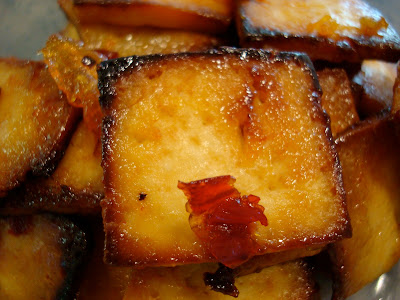 Close up of Sweet and Sour Honey Lemon Tofu
