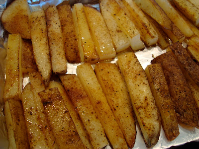 Foil removed from Coconut & Olive Oil Roasted Potato Sticks to continue baking