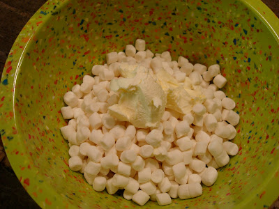 Vegan butter and marshmallows in bowl