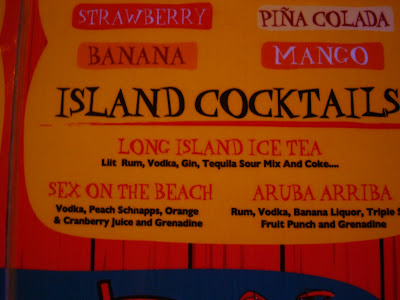 Island Cocktails drink menu