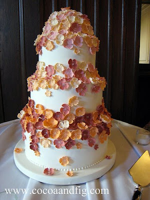 Cascading Hydrangea Wedding Cake