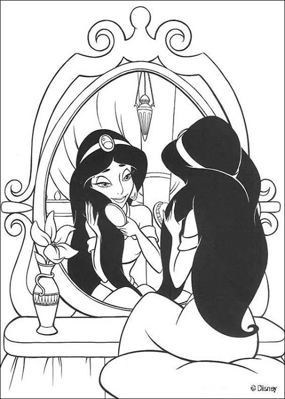 Disney Jasmine : Disney princess Jasmine Coloring Pages title=