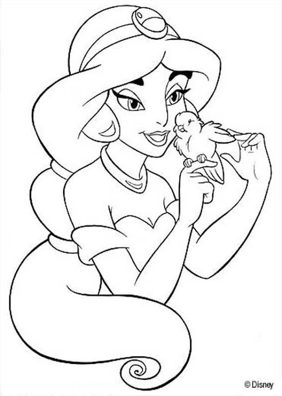 Disney Jasmine : Disney princess Jasmine Coloring Pages title=