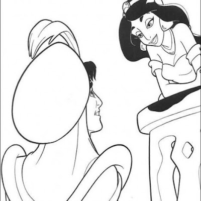 Coloring Pages Aladdin and Princess Jasmine   Colorful Cartoon