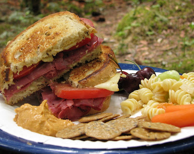 Camping Cuisine - Pastrami and Swiss on Rye