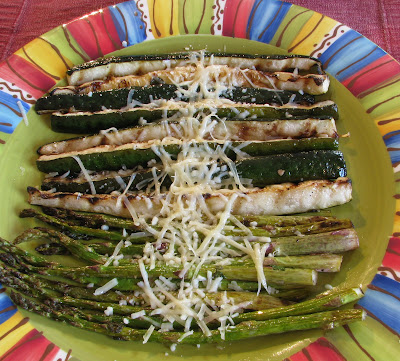 Grilled Asparagus and Zucchini Spears with Parmesan Cheese