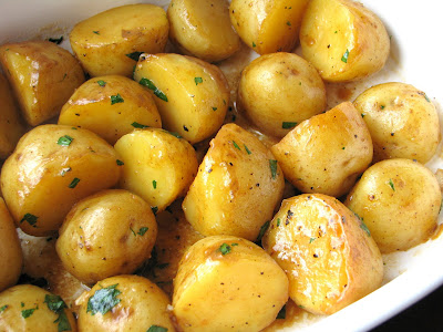 Roasted Baby Potatoes with Soy, Butter and Parsley