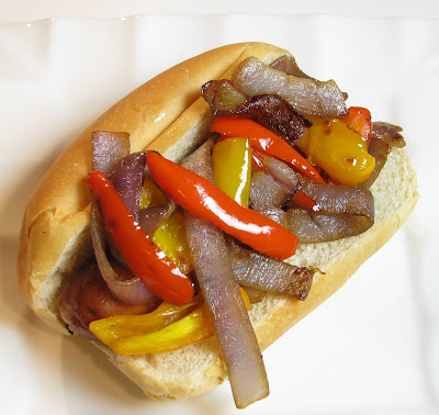 Garlic and Herb Chicken Sausages with Caramelized Onions and Bell Peppers