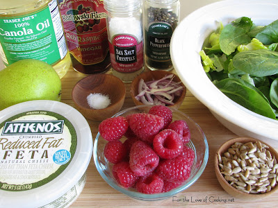 Mixed Greens with Raspberries and Pears