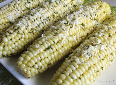 Sweet Corn with Cilantro Lime Butter and Cotija Cheese