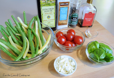 Green and Yellow Beans, Tomatoes, and Basil in a Balsamic Vinaigrette