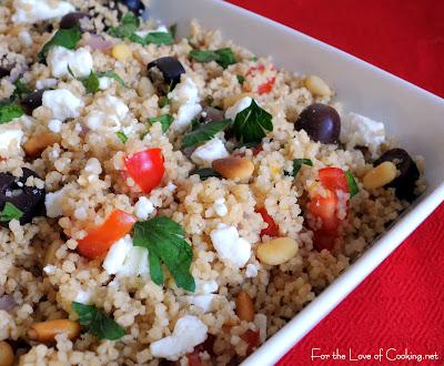 Couscous with Kalamata Olives, Pine Nuts, and Feta Cheese
