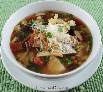 Southwestern Chicken Soup with Black Beans and Corn
