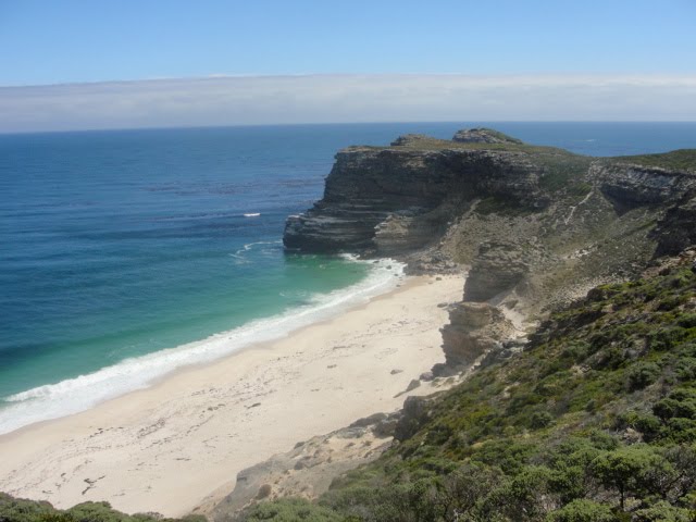 A view of the Cape of Good Hope and its beach