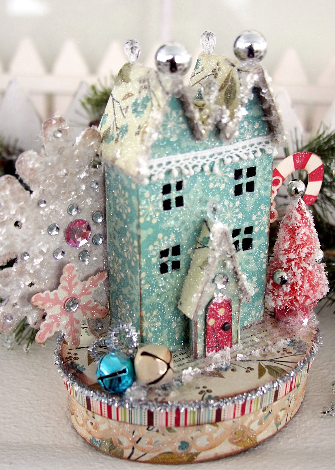 Ally Scraps Vintage Christmas village.