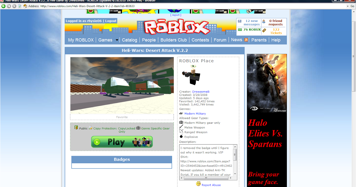 Roblox Rhysie06 Tips And More Heli Wars Is The Most Popular Game