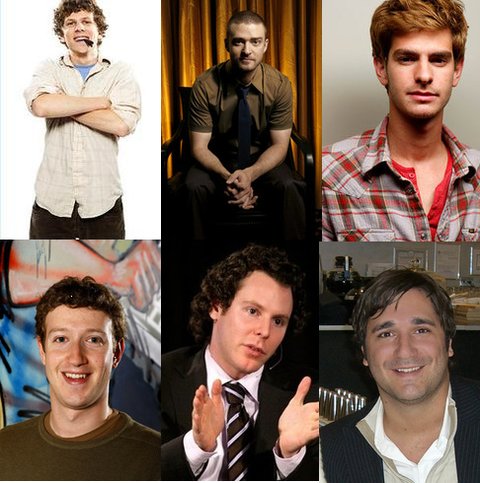 Bottom: the real deals, Mark Zuckerber, Sean Parker & Eduardo Saverin Bottom: the real deals, Mark Zuckerber, Sean Parker & Eduardo Saverin