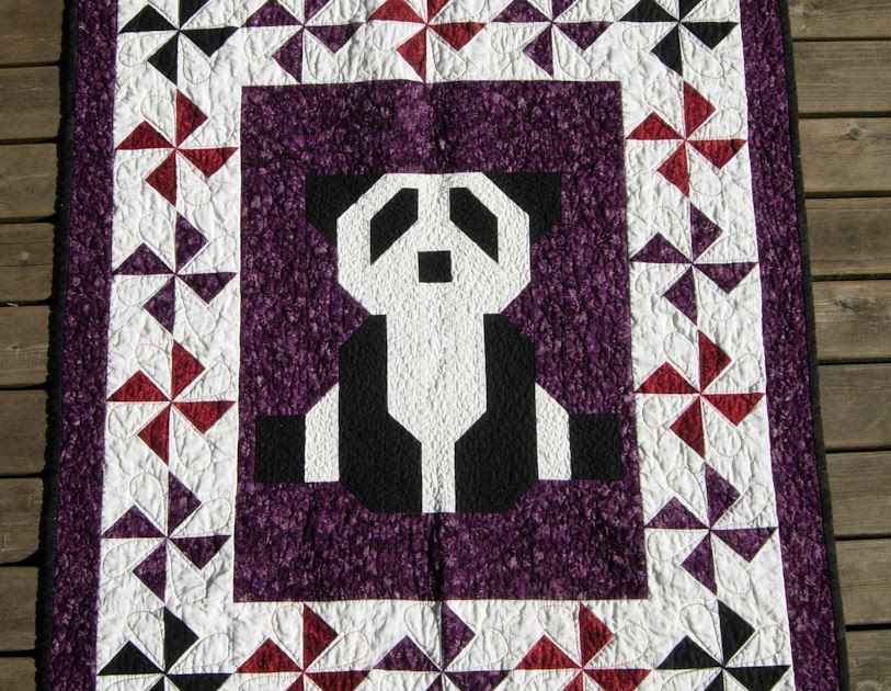 Crafty Musings Purple Patchwork Panda complete!