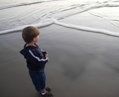 boy checking out the ocean