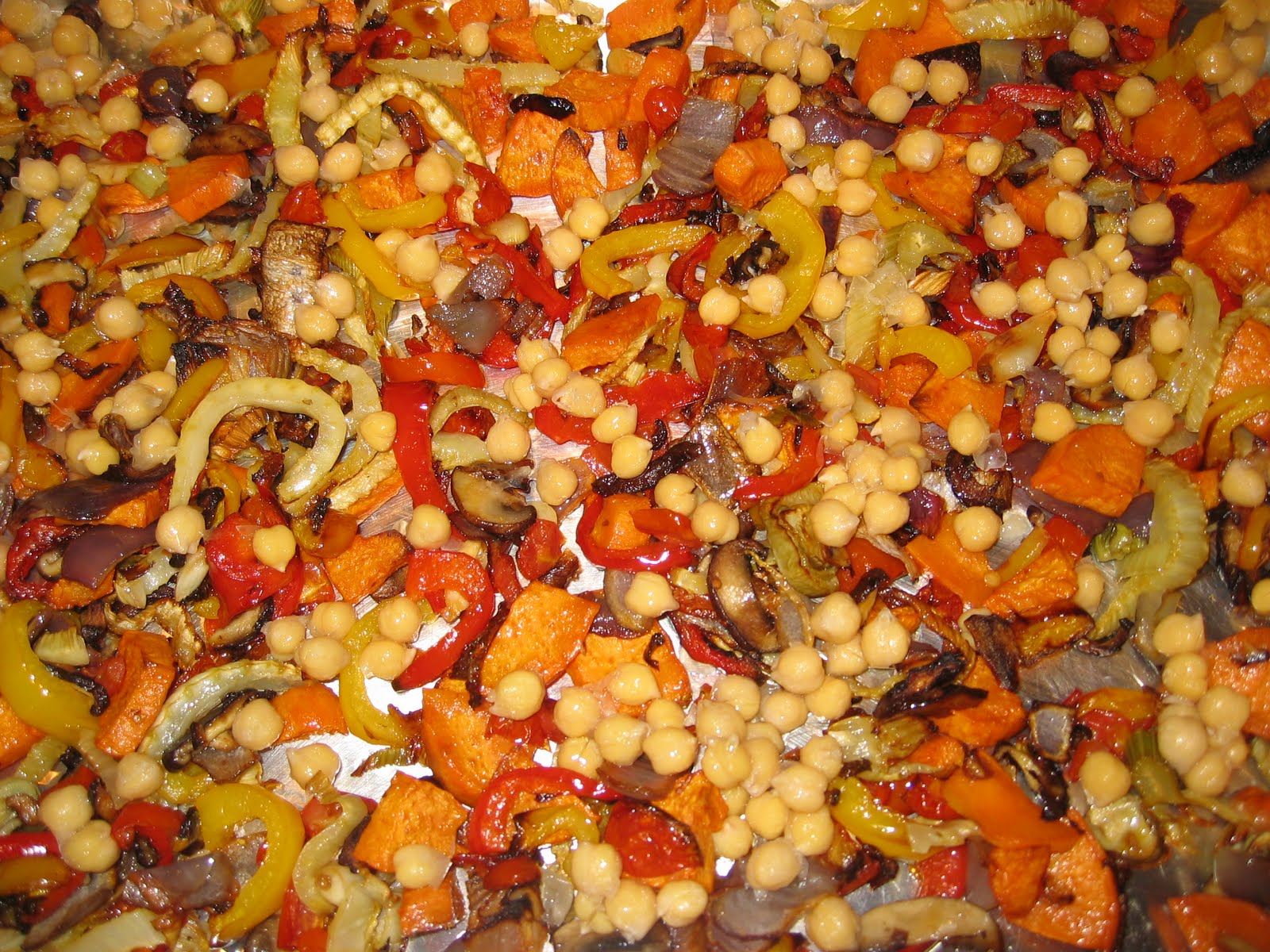 The Tasteful Vegan Spicy Couscous with Roasted Vegetables and Garbanzo