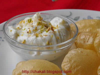god padartha, sweet dish, Srikhand Puri, Puri shrikhanda