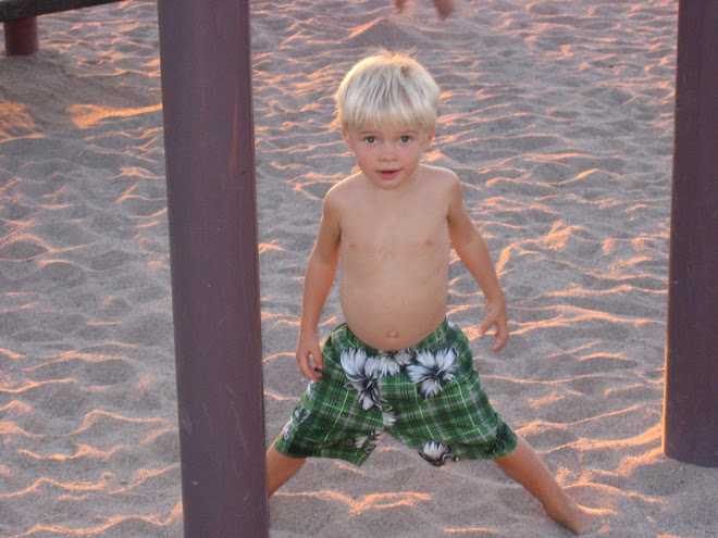 Kolton showing off for us at the park, he thinks he is pretty hot stuff