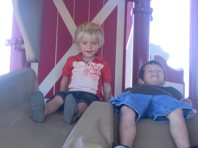 Kolton and Owen at the barn park