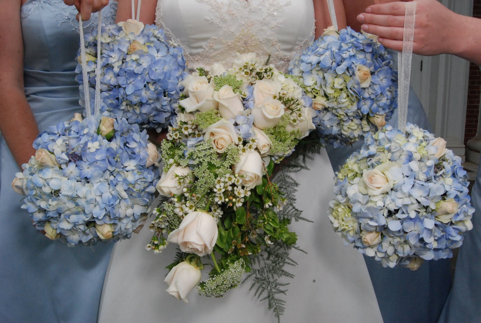 The Flower Magician Gorgeous Ivory Pale Blue Wedding Bouquet