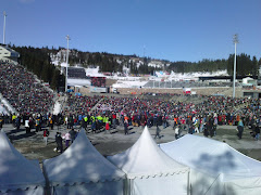 Crowds at ski jump
