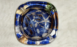 Square Resin Coated Ashtray (color : blue,brown)