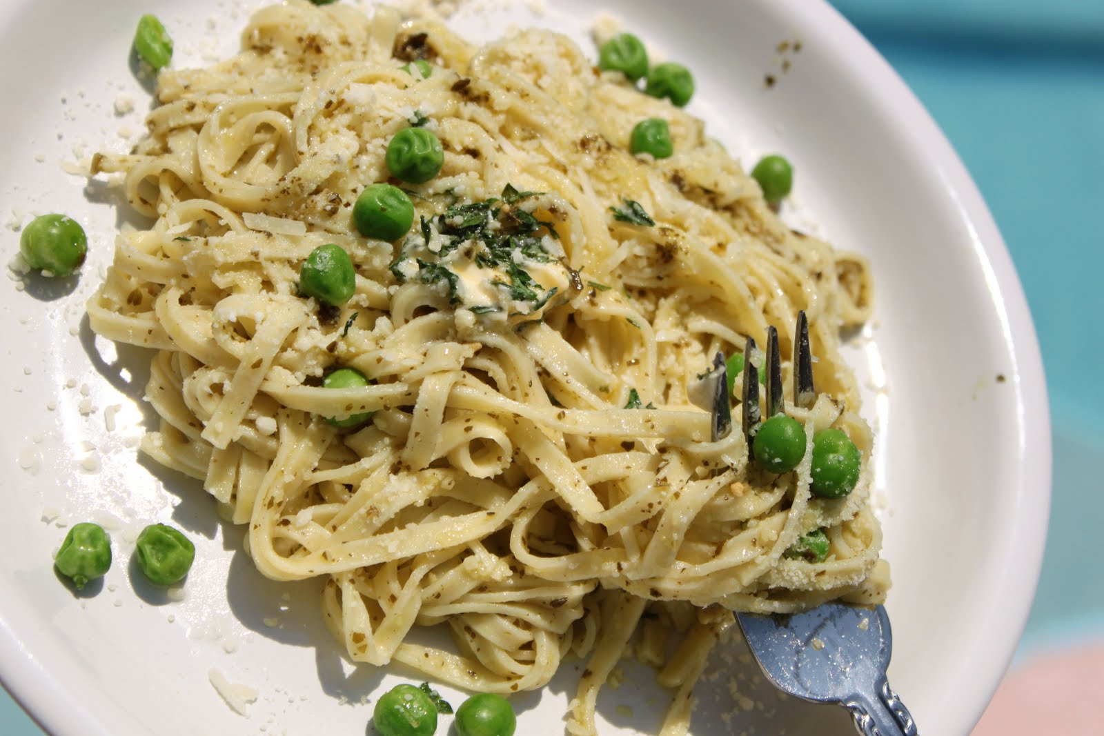 Parsley Pistachio Pea Pesto Over Pasta Recipe What's Cookin' Italian Style Cuisine