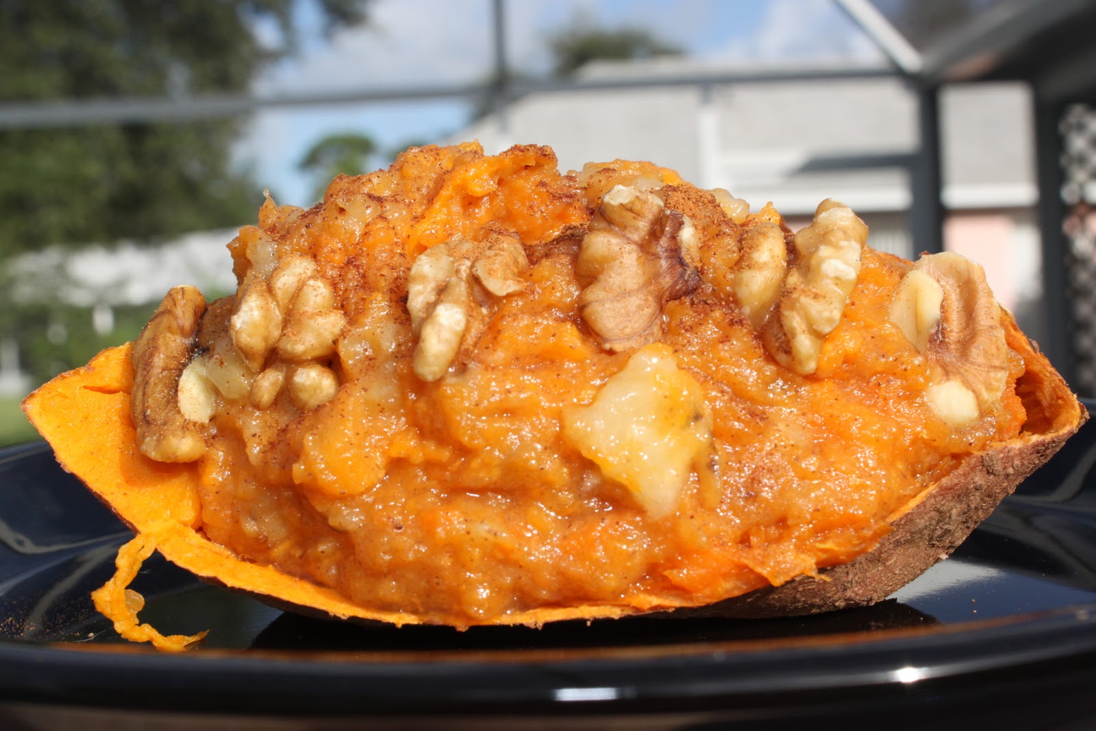 Sweet Potato with Brown Sugar Cinnamon Banana and Walnuts What's