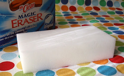 white magic eraser sponge with packaging