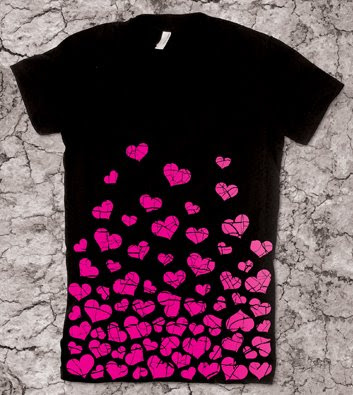 pink hearts american apparel tshirt