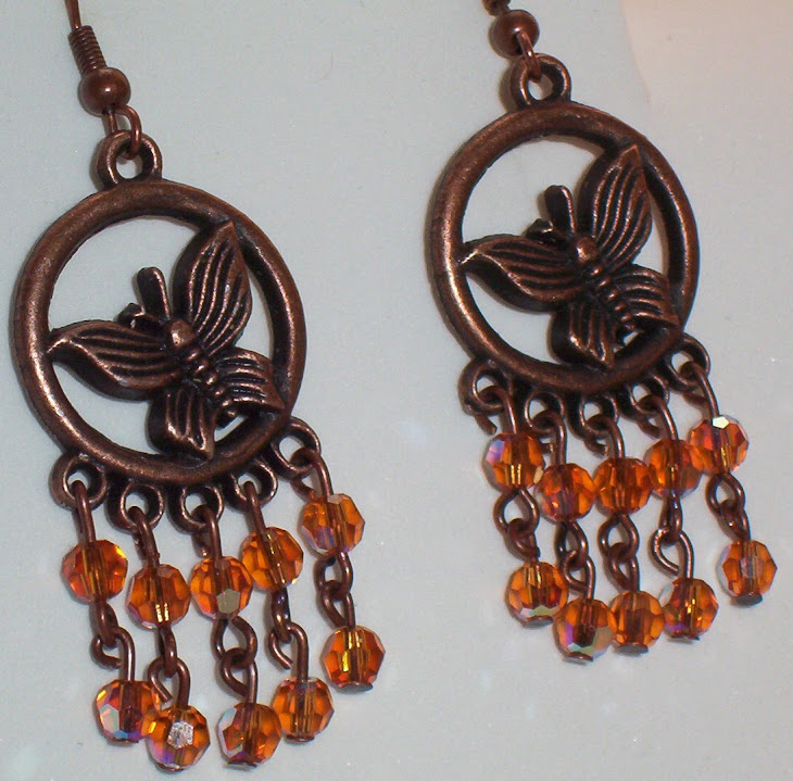 Swarovski Crystals and Copper Earrings