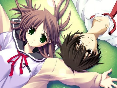 girl and boy holding hands anime. cute anime couples hugging