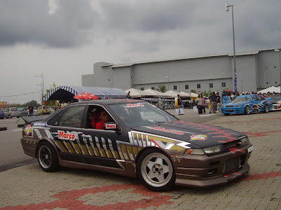 Nissan Cefiro A31 drift car with ducktail spoiler