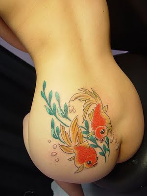 The Meaning Of Koi Tattoos Design Two Fish Tattoo In The Back Of Sexy Model