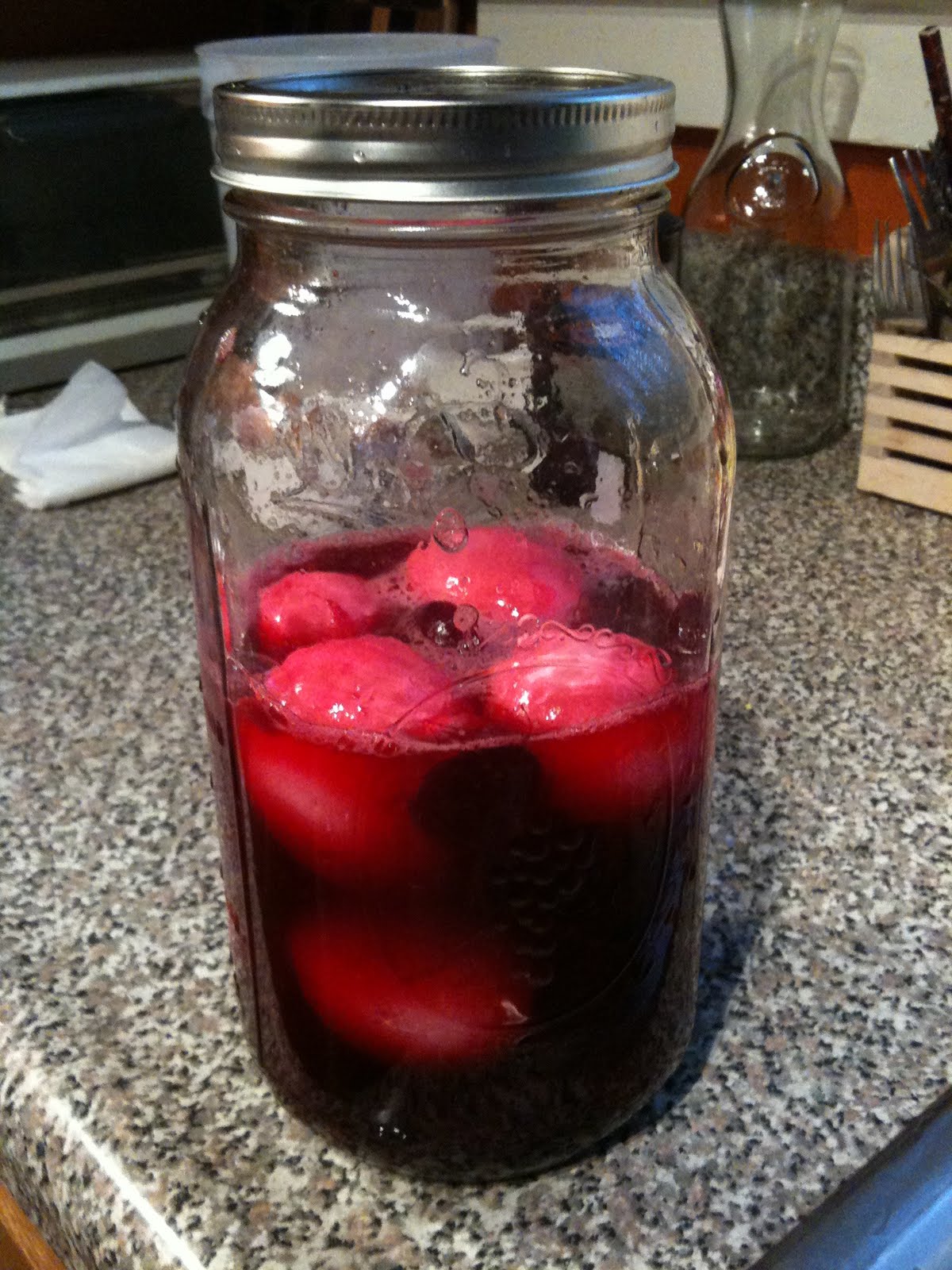 Found Fruit Pickled Eggs Amish Style