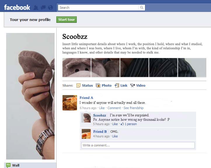 facebook profile layout. Fun with the new Facebook profile layout