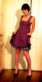 Plaid tartan pinup dress by French designer