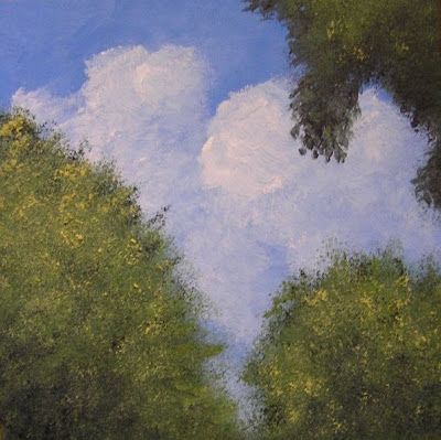 trees and sky painting