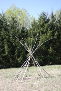 blue tarp teepee