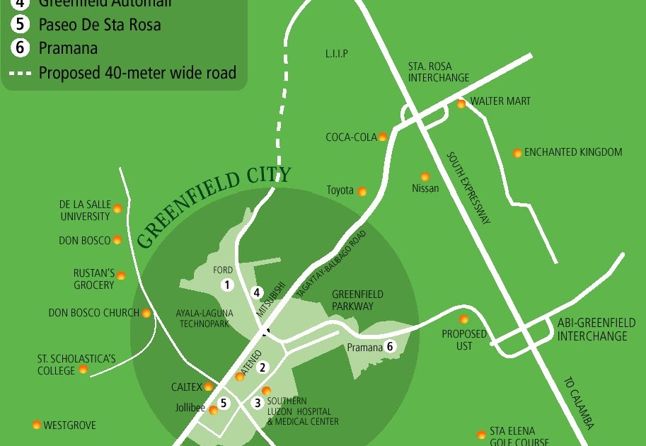 Santa Rosa City, Laguna Philippines 4026 Greenfield City Vicinity Map
