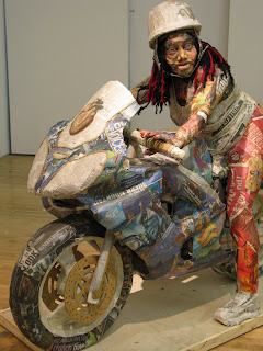 Newspaper sculpture by Will Kurtz