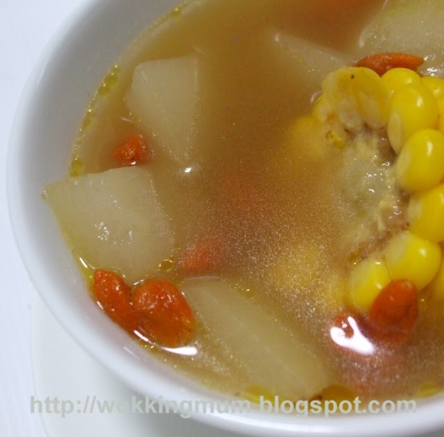 Let's get Wokking! Corn and Melon Soup 冬瓜玉米汤 Singapore Food Blog on