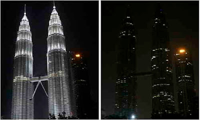 Earth Hour 2009, Twin Towers, Malaysia