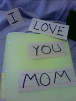 written message of I love mom