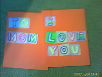completed mothers day card