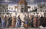 La entrega de las llaves del cielo. Perugino.